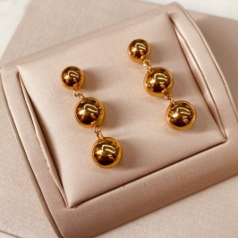 BR OURO 3 BOLAS LISAS PENDULO