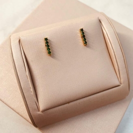 BR OURO 5 ZIRCONIAS ESMERALDAS