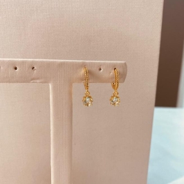 BR OURO ARGOLA FINA MICRO CRAVEJADA PG AZUL BEBE