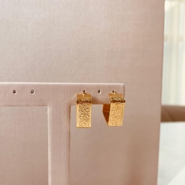 BR OURO ARGOLA QUADRADA DIAMANTADA