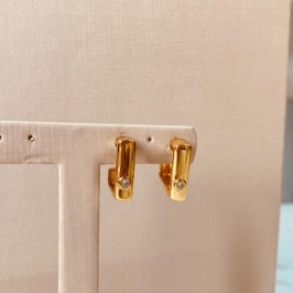 BR OURO ARGOLA QUADRADA ZIRCONIA