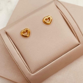 BR OURO CORAÇÃO VAZADO P