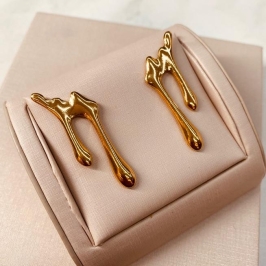 BR OURO EARCUFF 2 GOTAS LONGAS