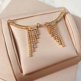 BR OURO EARCUFF FRANJA ZIRCONIAS