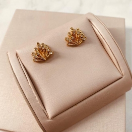 BR OURO LEQUE FIOS ZIRCONIAS