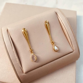 BR OURO LONGO ZIRCONIA GOTA