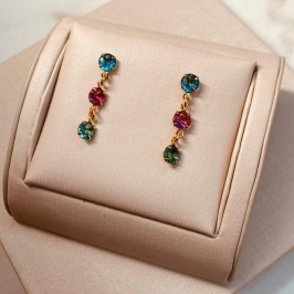 BR OURO ZIRCONIAS COLOR PENDURADAS