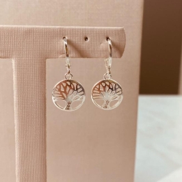 BR PRATA ARGOLA FINA MEDALHA ARVORE DA VIDA