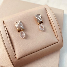 BR PRATA BASE RETANGULAR ZIRCONIA GOTA