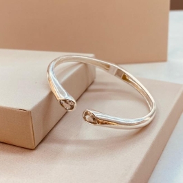 BRAC PRATA ABERTO GOTA ZIRCONIA