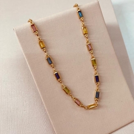 CK OURO ZIRCONIAS RETANGULARES COLOR