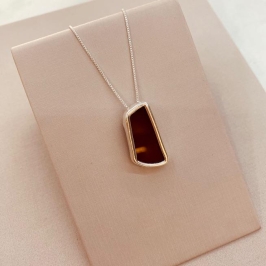 CL PRATA ORGANICO RESINA RETANGULAR MARSALA