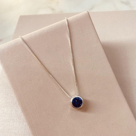 CL PRATA PONTO DE LUZ SAFIRA 8MM CAIXA ALTA