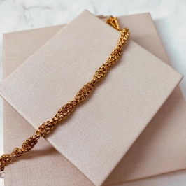 PL OURO ELOS QUADRADOS TRANÇADA