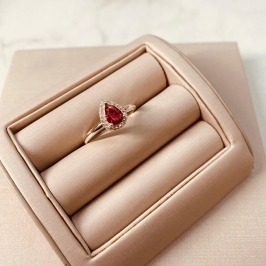 AN PRATA GOTA RUBI MICRO CRAVEJADO