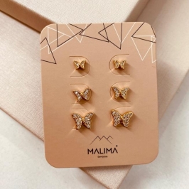 TR OURO BORBOLETA MICRO CRAVEJADA