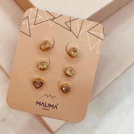 TR OURO ZIRCONIAS CORAÇÃO