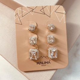 TR PRATA ZIRCONIA QUADRADA MICRO CRAVEJADO