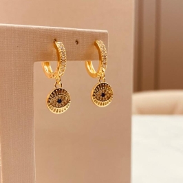 BR OURO ARGOLA MICROCRAVEJADA PG MANDALA OLHO GREGO