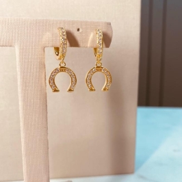 BR OURO ARGOLA PG FERRADURA MICROCRAVEJADA