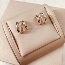 BR PRATA EARJACKET 3 FIOS 1 CRAVEJADO