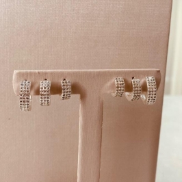 TR PRATA ARGOLA 3 FILEIRAS MICRO CRAVEJADAS