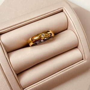 ALIANÇA OURO SINTÉTICO ZIRCONIA 5MM