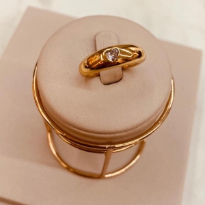 AN OURO LISO ZIRCONIA CORAÇÃO REGULÁVEL