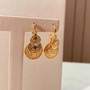 BR OURO ARGOLA FINA 3 MEDALHAS SÃO BENTO