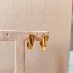 BR OURO ARGOLA QUADRADA ZIRCONIA