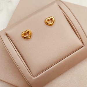 BR OURO CORAÇÃO VAZADO P