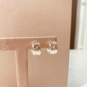 BR PRATA ARGOLA LISA LARGA ZIRCONIA QUADRADA