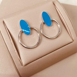 BR PRATA CIRCULO RESINA AZUL