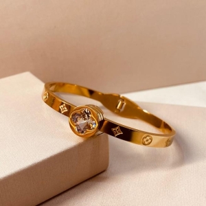 BRAC AÇO OURO ZIRCONIA E DETALHES VAN