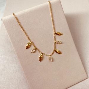 CK OURO FOLHAS LISAS E ZIRCONIAS