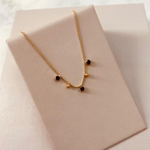 CK OURO ZIRCONIA NEGRA E BOLA LISA