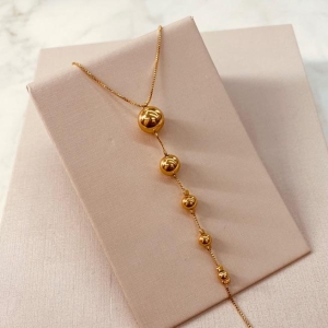 CL OURO GRAVATINHA BOLAS LISAS