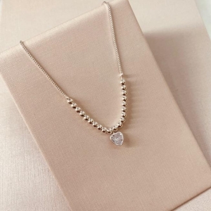 CL PRATA VENEZIANA BOLINHAS ZIRCONIA CORAÇÃO BORDA