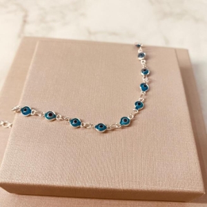 PL PRATA OLHO GREGO AZUL CLARO