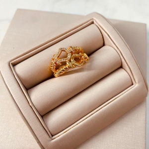 AN OURO CINTA LISA E MICRO CRAVEJADA