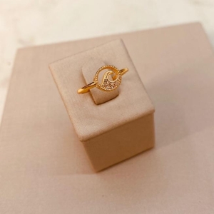 AN OURO CIRCULO ONDA MICRO CRAVEJADO