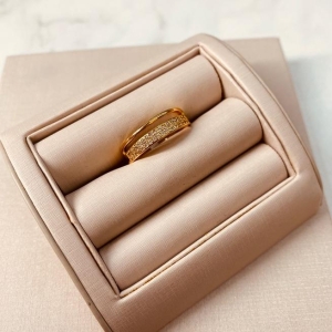 AN OURO FINO E MICRO CRAVEJADO LARGO