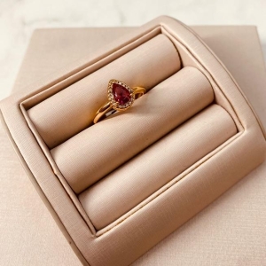 AN OURO GOTA RUBI MICRO CRAVEJADO