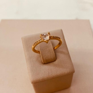 AN OURO SOLITÁRIO CORAÇÃO ARO CRAVEJADO