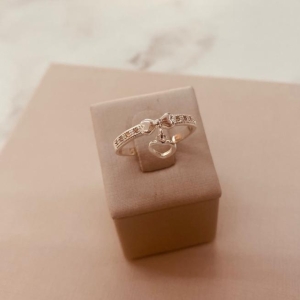 AN PRATA LAÇO COM PG CORAÇÃO VAZADO