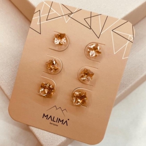 TR OURO ZIRCONIA QUADRADA CHAMPANHE