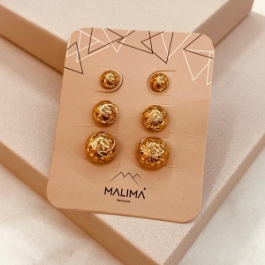 TRIO OURO PONTO MANDALA