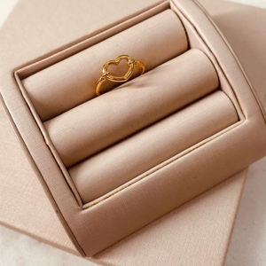 AN OURO LISO CORAÇÃO VAZADO