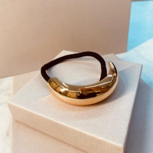 PRENDEDOR OURO MEIO CIRCULO LISO ELASTICO