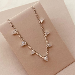 CL PRATA GRUMET ZIRCONIAS TRIANGULARES